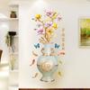 3D Наклейки на стену в виде вазы, Цветочный дизайн, Самоклеящиеся, Съемные обои для спальни, гостиной, украшения дома