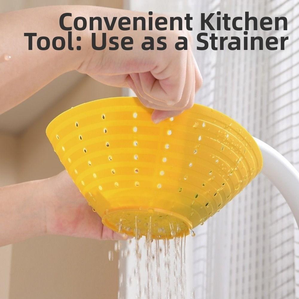 Silicone Drain Bowl Soft Sauerkraut Water Squeeze Durable Fruit Strainer