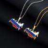 Stainless Steel Russian Map Necklace Couple Style National Style Popular Personalized Dripping Titanium Steel Ornament