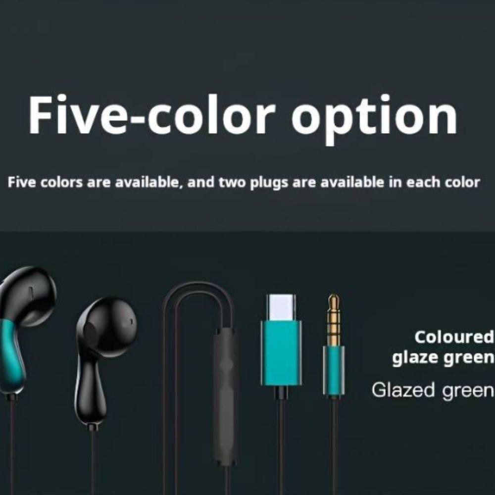 HD Mic Hifi Stereo Headset Noise Reduction Type C&3.5mm Earphones Wired Headphones Music