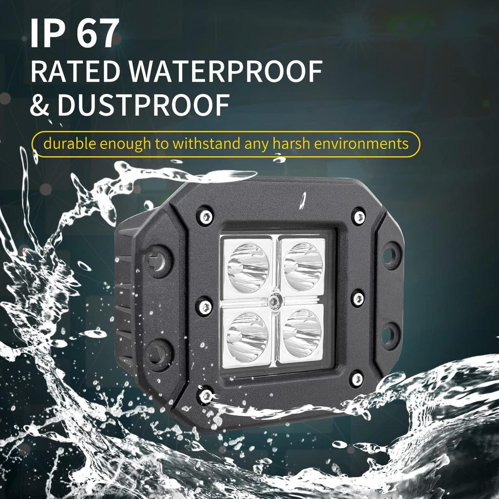 2 шт. 5-дюймовый 12 Вт рабочий светодиодный фонарь для автомобиля, светодиодный узкий прожектор LED 6000K, водонепроницаемый, пылезащитный, универсальный для 12 В/24 В различных транспортных средств