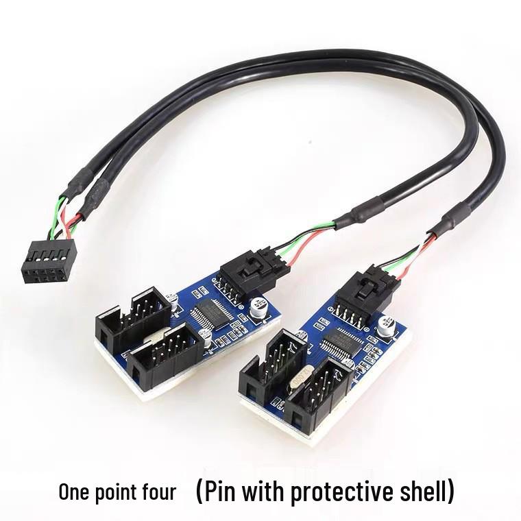 USB 2.0 DuPont Удлинительный кабель: 9-контактный разъем на два 9-контактных, разветвитель "один-к-четырем" для материнских плат компьютера