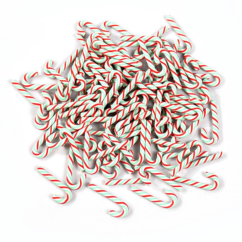 10/30/50Pcs Mini Candy Cane Christmas Decoration Red White Resin Candy DIY Crafts Xmas Pendant Navidad Home Decor 2025 New Year