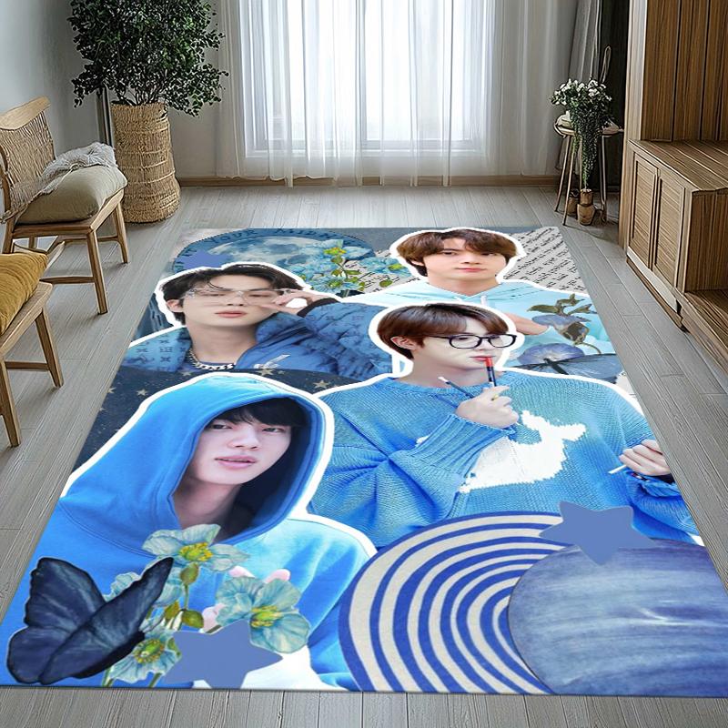 Ким Сок Джин Kpop B-BTS Ковер для гостиной нескользящий мягкий ковер для спальни детской игровой комнаты дивана, домашний декор коврик для двери подарок