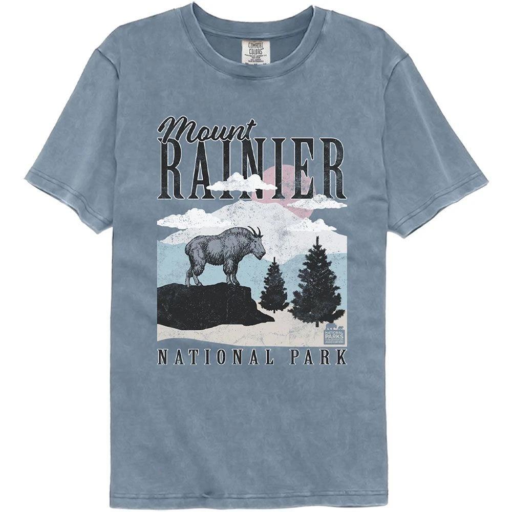 National Parks Ranier Minimalist Landscape Comfort Colors TShirt