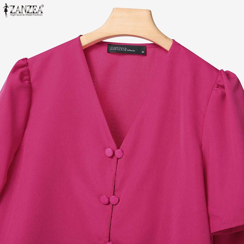 ZANZEA Женские летние комплекты из двух частей: блузка с коротким рукавом и длинные юбки