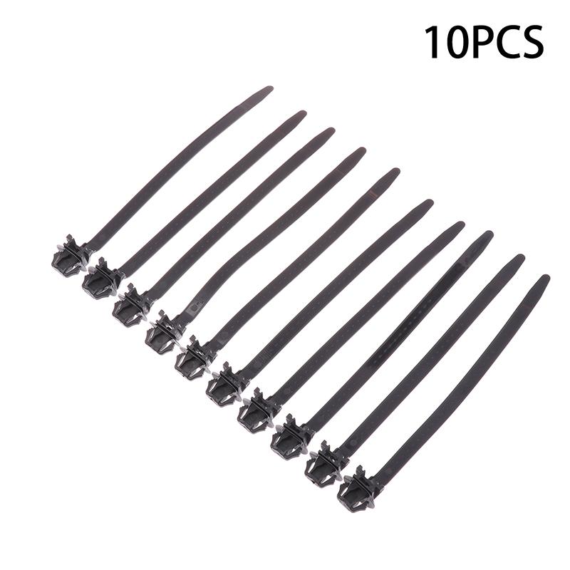10PCS New Nylon Plastic Vehicle Motocycle Cable Tie Car Wiring Harness Retainer Clip Push Mount Auto Fasteners Black Color