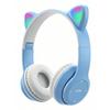 Беспроводная гарнитура со светящимися кошачьими ушками, беспроводная гарнитура с мультяшным принтом, складная беспроводная гарнитура со стереозвуком