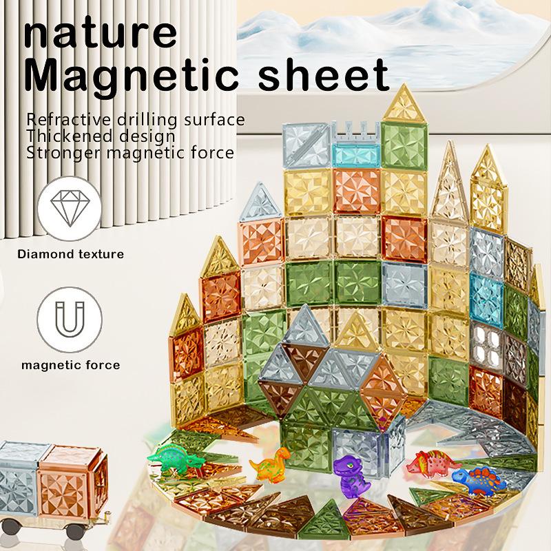 Магнитный лист 100 штук, натуральный цвет, развивающая игрушка, трехмерный цветной, с окошком, поверхность для магнитной доски, подарок на 3-й день рождения