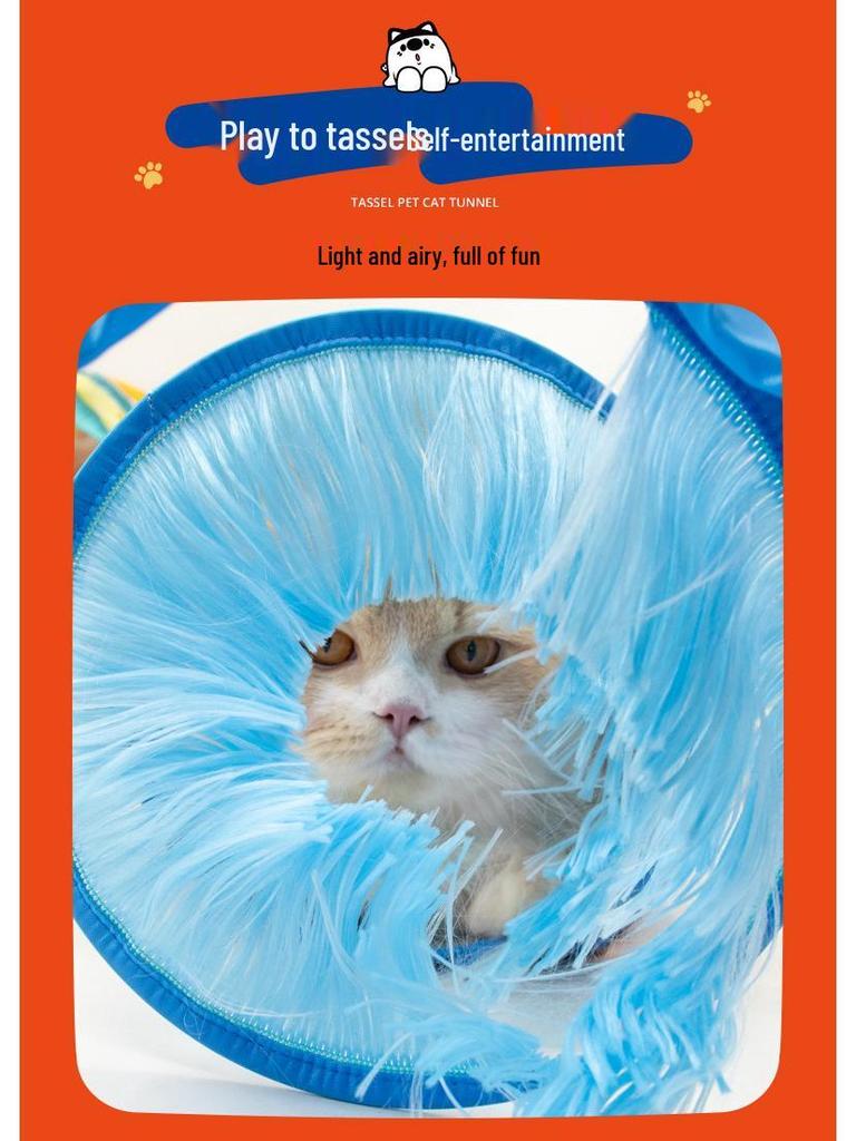 FULED Складной двусторонний шуршащий кошачий туннель: Интерактивный туннель для котят