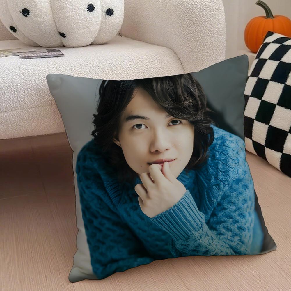 Japanese celebrity actor KKamiki Ryunosuke Cushion Cover Throw Pillow Cover Hidden Button Durable Polyester Chair Cushion