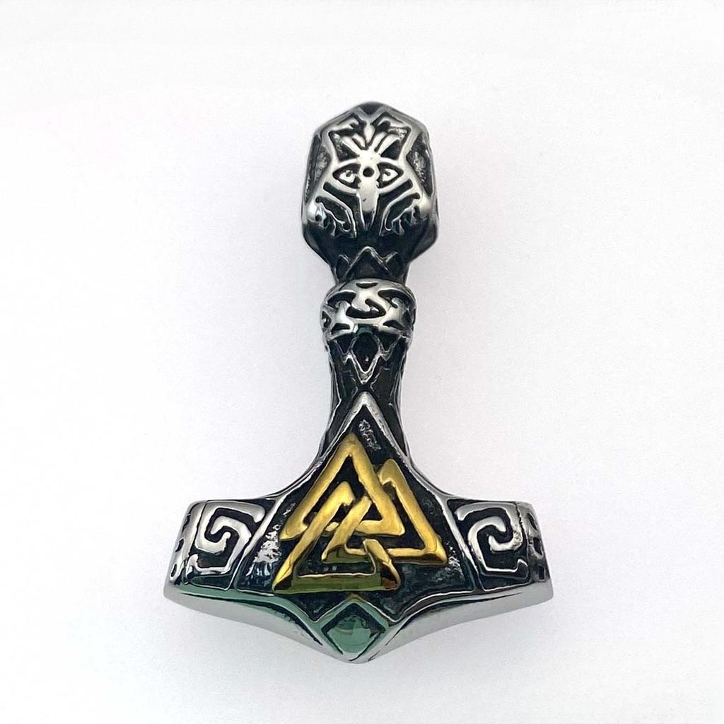 Quake Odin Треугольная руна титановая сталь кулон ветер мужская мода нержавеющая сталь кулон ожерелье