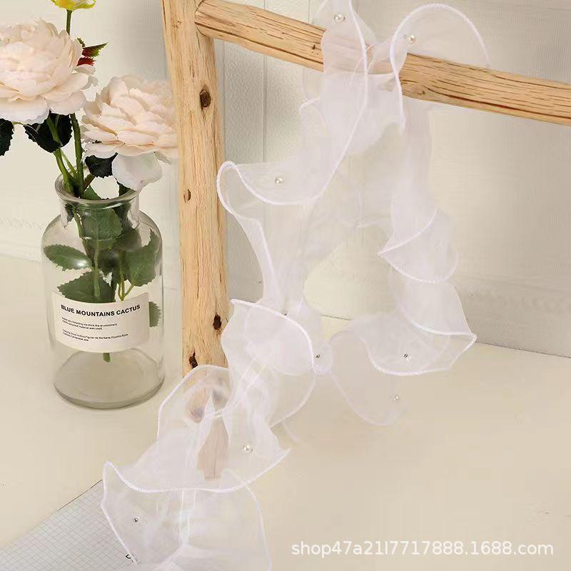 12 см жемчужная пышная окантовка букет цветов органза для поделок своими руками