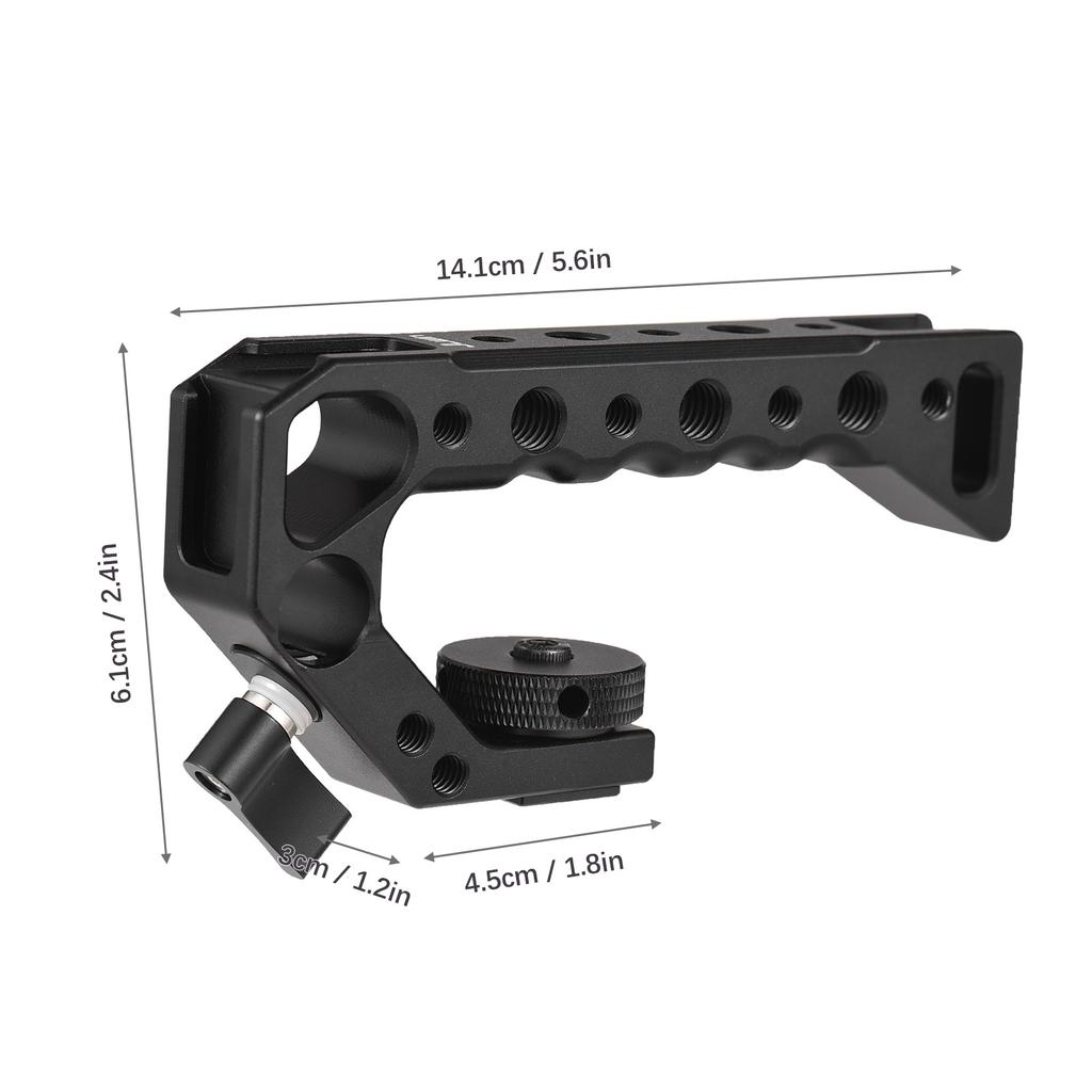 Universal Top Handel Camera Top Handgrip with 4 Cold Shoe Mounts ARRI Positiong Hole 1 4in And 3 8in Threaded Holes