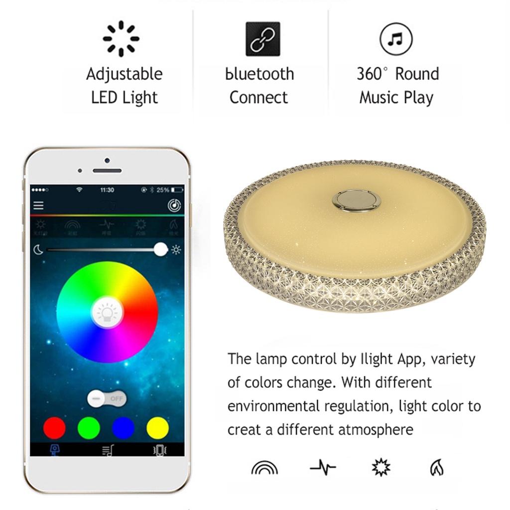 Bluetooth WiFi Современные светодиодные потолочные светильники RGB Домашнее освещение 72 Вт Приложение Музыкальный светильник Лампа для спальни Умные потолочные светильники + пульт дистанционного управления