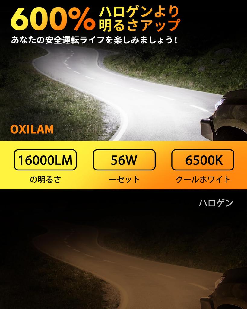 OXILAM H7 LED Vehicle Inspection Equipped with 16 CSP Halogen No Adapter Easy 6500K Includes Cooling Replaces H7 Fog Pack of Warranty M5SH7