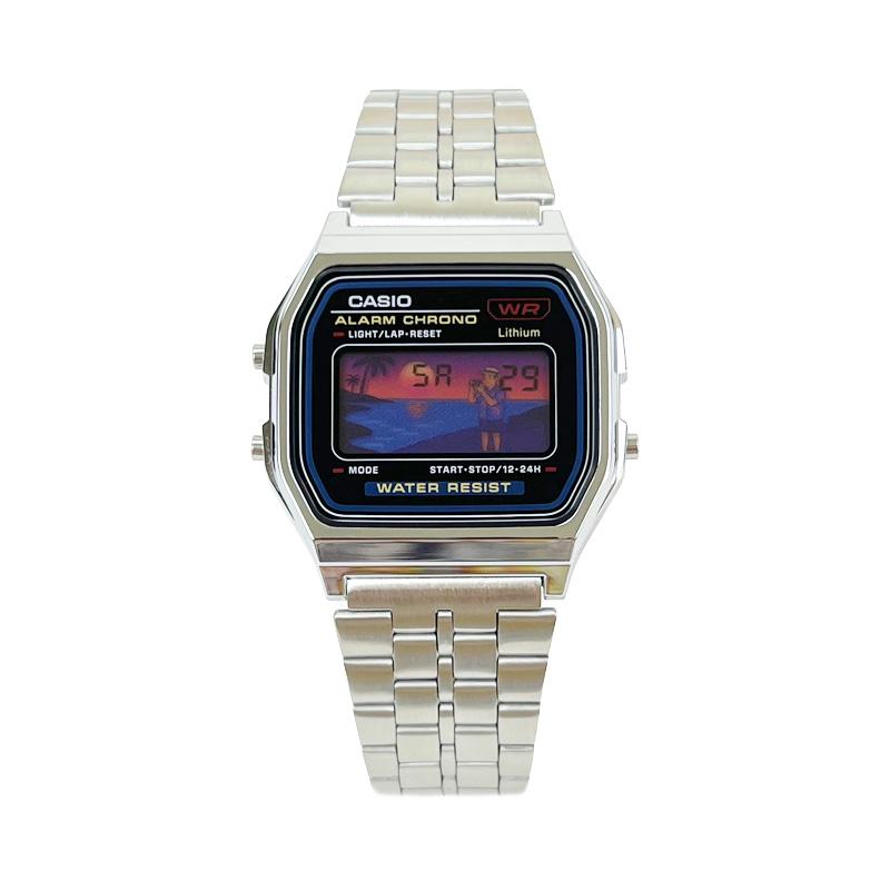 Casio Индивидуальные часы модифицированная серия студенческие ретро классические маленькие квадратные модные спортивные водонепроницаемые кварцевые стальной ремешок sa A159WA-N1D