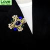 Classic Baroque Rhinestone Enamel Cross Brooches Pins For Women Exquisite Pearl Corsage High Quality Vintage Clothing Badges Pin