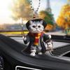 Acrylic Flat Cat Car Pendant Hanging Ornament with Lanyard Easy To Hang Adorable Appearance Backpack Keychain Decoration
