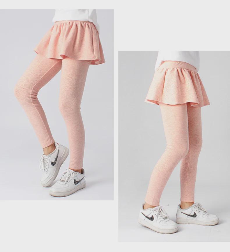 Весенние леггинсы в корейском стиле, однотонные юбки и брюки для девочек