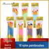 Набор из 10 кистей для масляной живописи с пластиковыми ручками для студентов