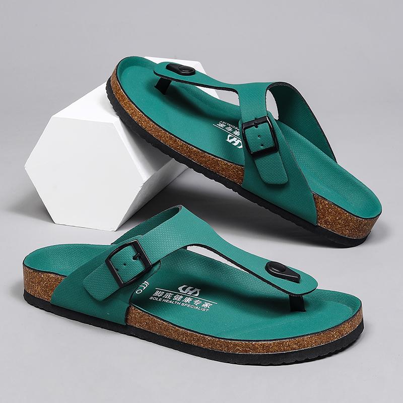 Fashion All-match Flats Beach Slippers Mens Slip On Shoes Half Drag Leather Street Personality Men's Flip-flops Men Casual Walking Shoe