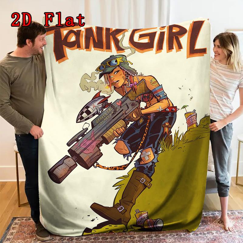 Tank Girl 2D Flat Pattern Flannel Blanket High quality All Seasons Warmth and Comfort Perfect for Christmas Gifts.DMT0925462