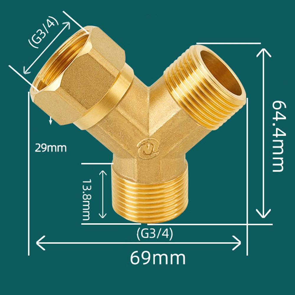 H58 Латунь 1/2" 3/4" Резьба BSPP Тройник равнопроходной Редуктор Фитинг для труб Утолщенный Соединитель-муфта Адаптер для воды и газа Соединитель