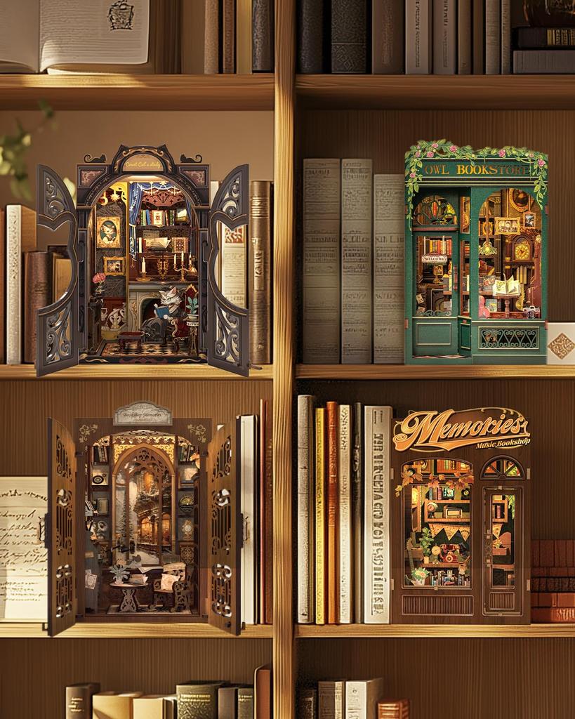 Cutebee DIY Book Nook Kit Dollhouse Kit Miniature House Kit BookNook Applicable for Beginners Teenagers Adults DIY Kit Birthday Gift Decoration
