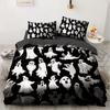Black and White Grimace Duvet Cover Black Cartoon Dryad Ghost for Children Boys Gifts Bedroom Decoration Polyester Quilt Cover