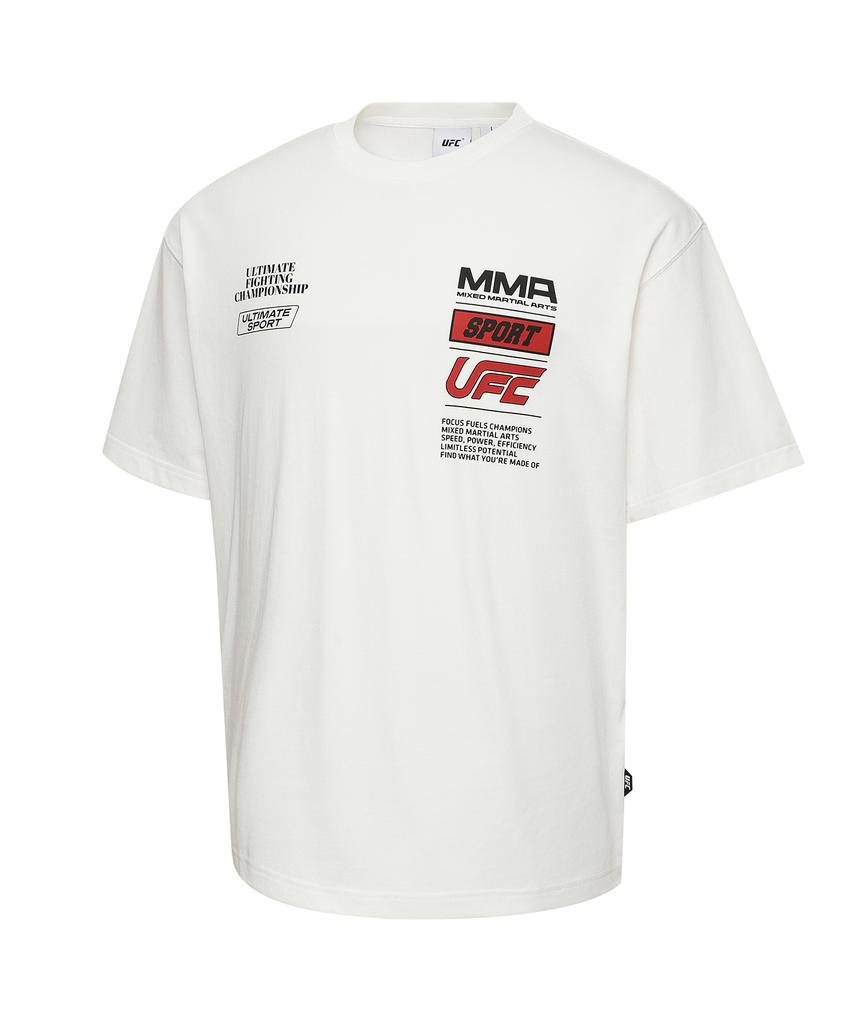 UFC SPORT Ufc Спон Повседневная свободная футболка с коротким рукавом Белая U2Ssx2306Wh
