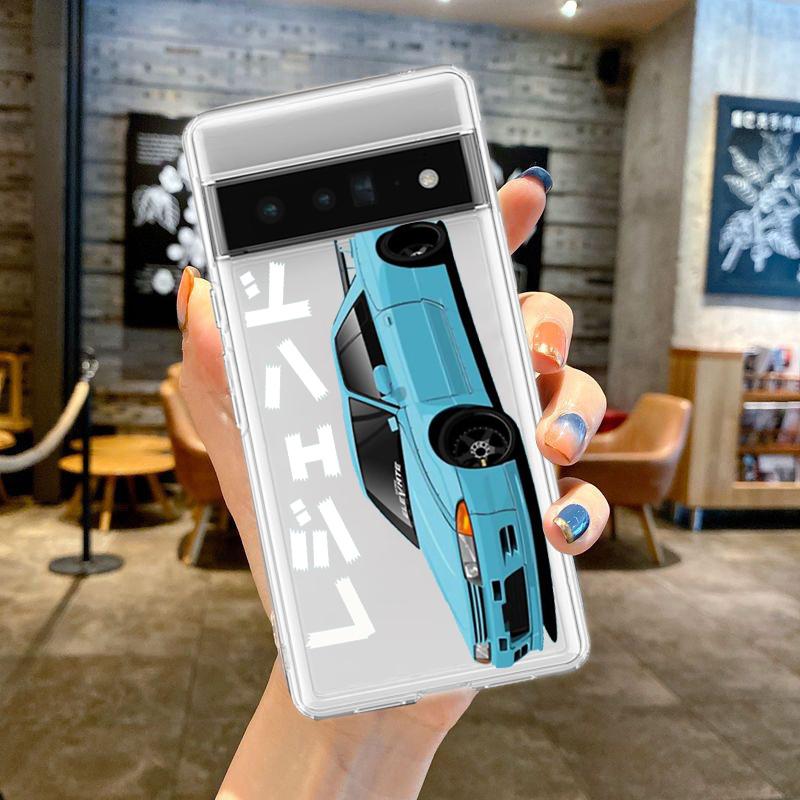 Чехол для телефона JDM Tokyo Drift Спортивный автомобиль для Google Pixel 8 7 6 Pro 6A 5 4 5A 4A 3A XL 5G Силиконовый Ударопрочный Мягкий ТПУ Прозрачная крышка