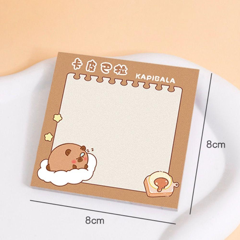Самоклеящийся блокнот для заметок с капибарой N раз Бумага для сообщений Многофункциональная липкая заметка с капибарой Офис