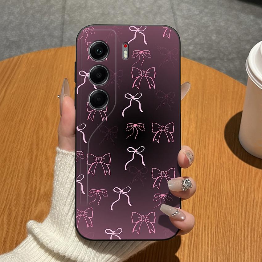 Для Tecno Camon 40 20 19 17 16 15 Pro Premier 18P 16S 17T Чехлы для телефона Матовый силикон Милый бантик Легкие Противоударные чехлы Для Tecno Camon18i Бампер