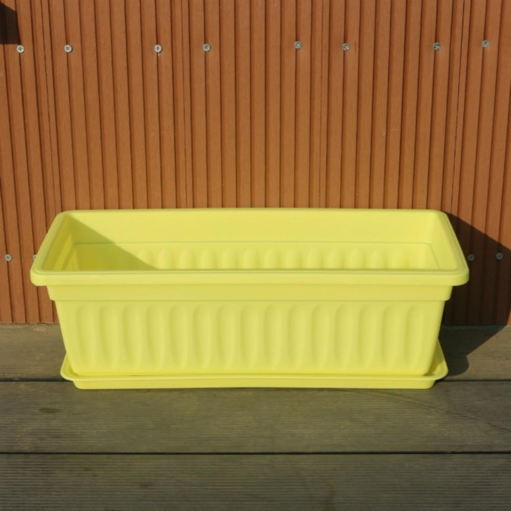 Plastic Rectangular Flower Pot With Tray Vegetable Planting Container Quality Plant Pot  Home