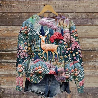 Женская осенняя футболка-пуловер с длинным рукавом y2k, футболки с графическим принтом, рождественские фестивали, повседневная спортивная рубашка с круглым вырезом