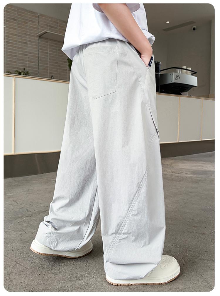 Boys' straight leg wide leg casual pants 2026 new mid size boys' summer thin anti mosquito loose sports pants