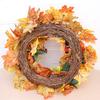 18 Inch Fall Wreath for Front Door Autumn Artificial Wreath with Pumpkin Maple Leaves Berries Pine Cones for Thanksgiving