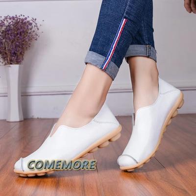 Удобные повседневные женские туфли на плоской подошве большого размера, низкие туфли для медсестер, осенние туфли, женская обувь для вождения, балетки, круглые мокасины, мягкие