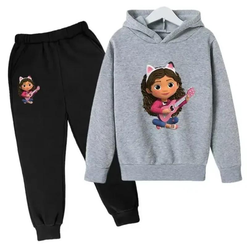 2025 Hoodie Toddler Girls Gabby Dollhouse Clothes Hoodies Pants 2Pcs Sets Cute Children Costume Kids Tracksuits Kids Gabby Cats