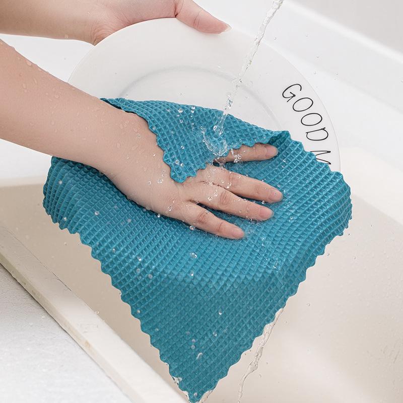 Microfiber Fish Scale Waffle Cloth - Kitchen & Glass Cleaning Towel