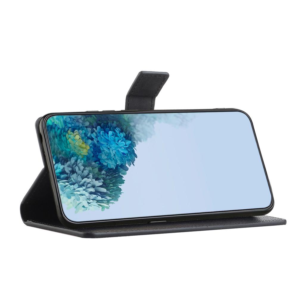 For Motorola Moto G86 5G/G86 Power 5G Case PU Leather Wallet Phone Cover Litchi Texture,Black