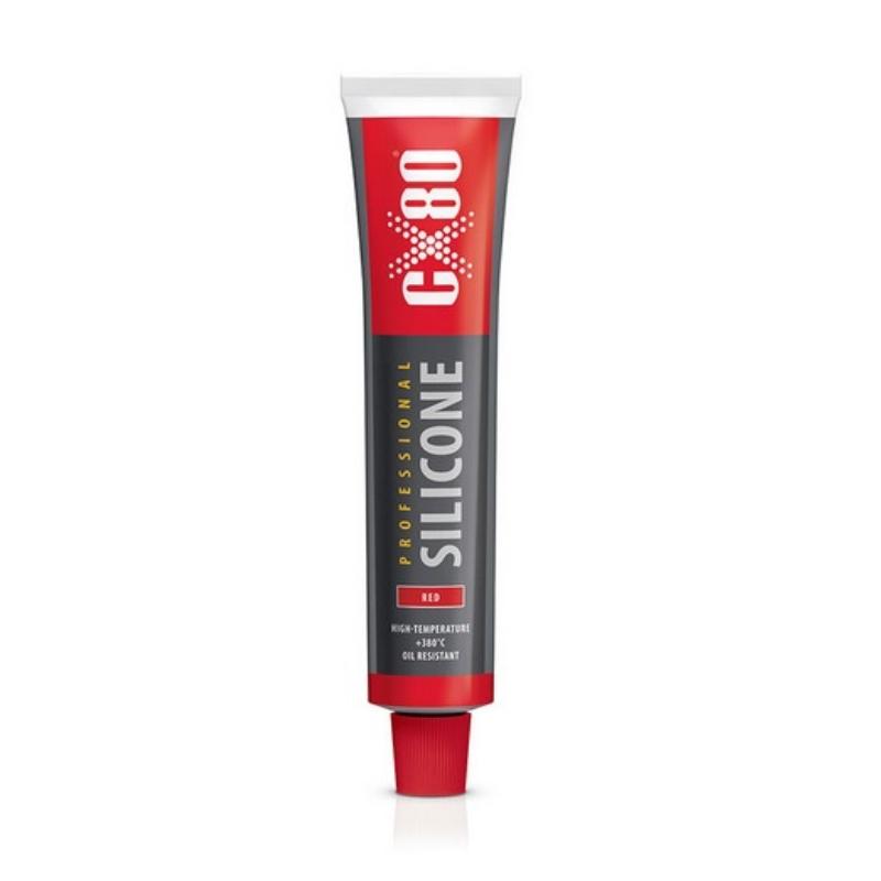 Oil-resistant silicone sealant, durable, UV-resistant, -65C to +260C, red, 80ml, Profesional CX-80
