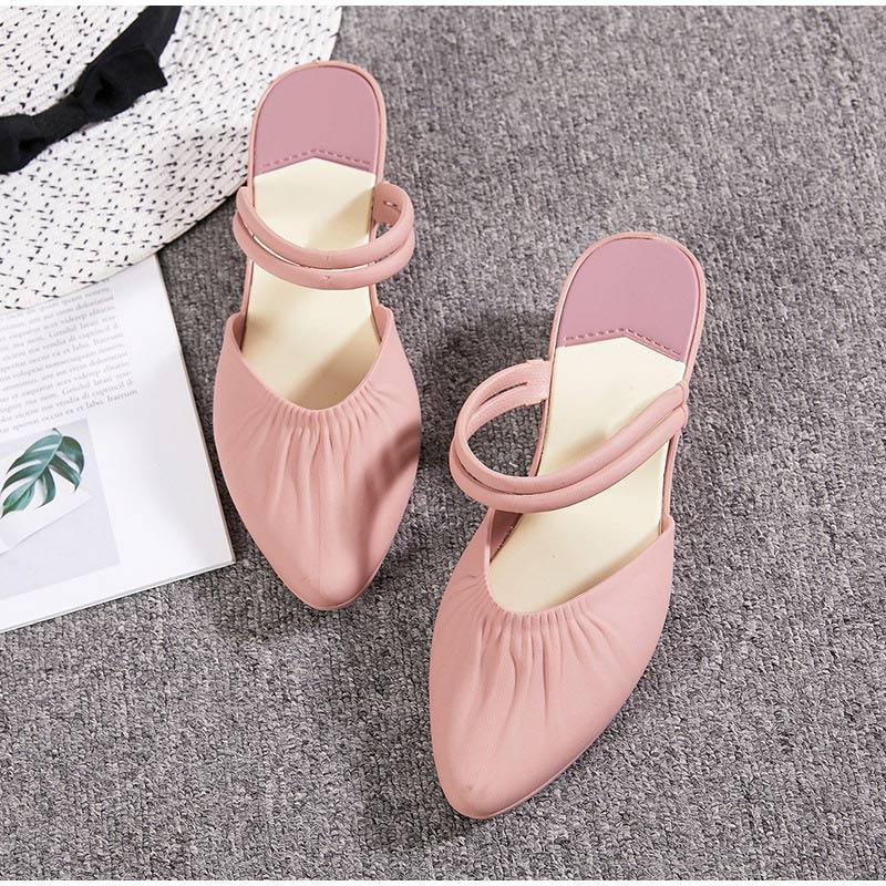 Летняя повседневная обувь, женские тапочки на танкетке, скользкие пляжные сандалии с острым носком