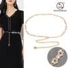 Flower Inlaid Rhinestone Decorative Belt Women'S Thin Metal Waist Chain Dress Waist Accessories Skirt Chain