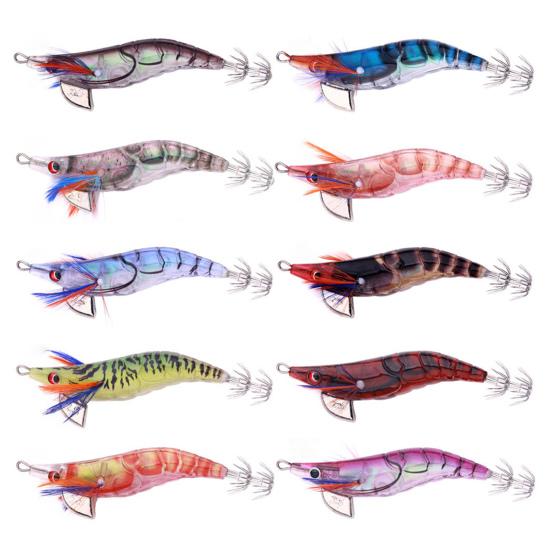 Artificial Lure Shrimp Fake Bait with Sharp Hook Realistic Looking Bright Color Lightweight Portable Bionic Bait Hard Lure