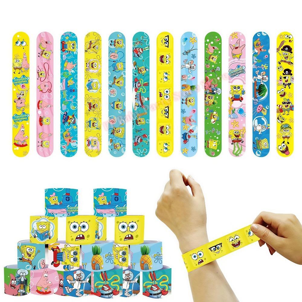 Cartoon Spongebobed Birthday Party Favors Bracelets Keychains Carnival Prizes Pinata Goody Bag Fillers Party Gift Birthday Decor