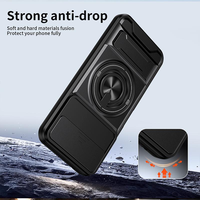 Slide Camera Cover for ZTE Nubia Air 5G Case With Built-in Ring Stand and Folding Stand