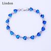 Женский хрустальный браслет Lindon в форме сердца, посеребрение ювелирных изделий с синим, фиолетовым, красным, шампанским, подарок на помолвку