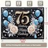 Элегантный гобелен к 75-летию, синие воздушные шары и сверкающий фон